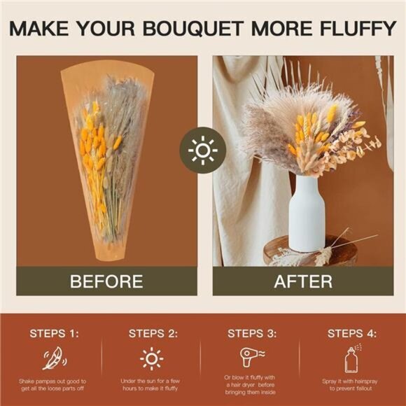 Fall Decor Autumn Decorations for Home Thanksgiving Table Boho Flowers Orange - Picture 6 of 7